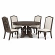 Furniture of America Clyde Wood 5-Piece Round Dining Table Set in Natural