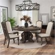 Furniture of America Clyde Wood 5-Piece Round Dining Table Set in Natural