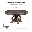 Furniture of America Clyde Wood 7-Piece Round Dining Table Set in Natural