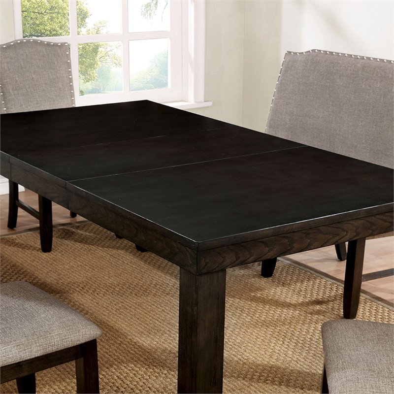 Furniture Of America Numara Wood Extendable Dining Table In Dark Walnut Idf 3911t