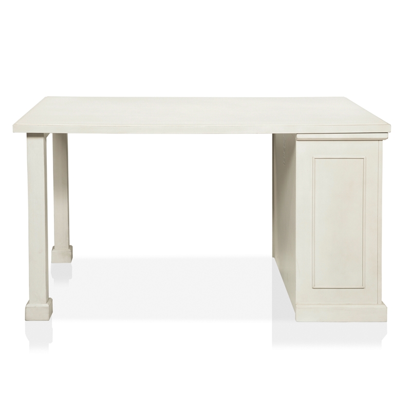 Furniture of America Ronan Wood Counter Height Dining Table in Antique White