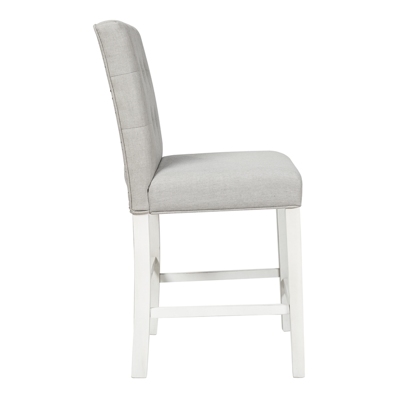 Furniture of America Ronan Antique White Fabric 25-Inch Counter Stool (Set of 2)