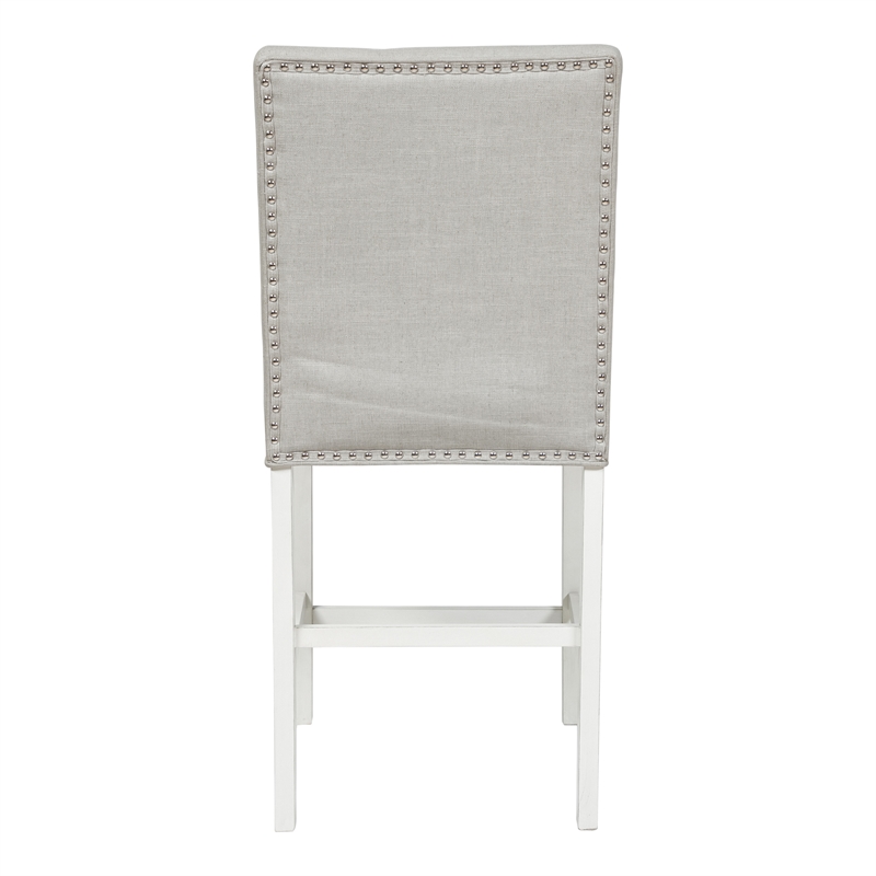 Furniture of America Ronan Antique White Fabric 25-Inch Counter Stool (Set of 2)