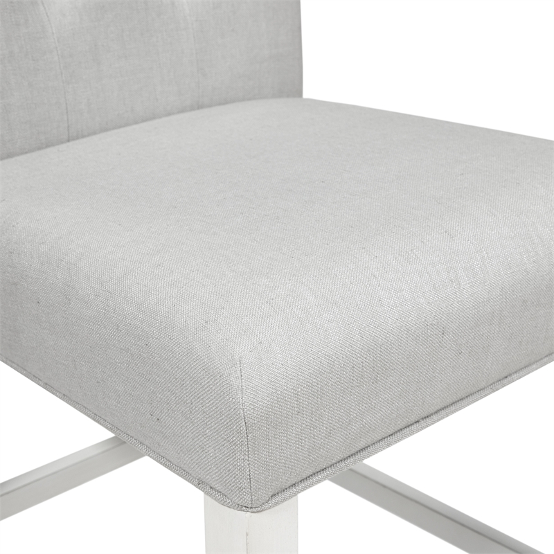 Furniture of America Ronan Antique White Fabric 25-Inch Counter Stool (Set of 2)