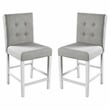 Furniture of America Ronan Antique White Fabric 25-Inch Counter Stool (Set of 2)