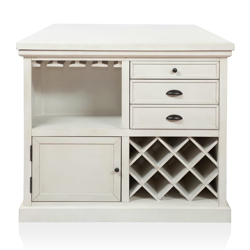 Furniture of America Ronan Wood 5-Piece Counter Height Dining Set in White