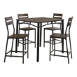 Furniture of America Erma 5-Piece Wood Counter Dining Set in Antique Brown