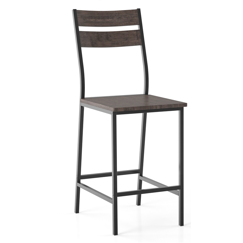 Furniture of America Erma 5-Piece Wood Counter Dining Set in Antique Brown