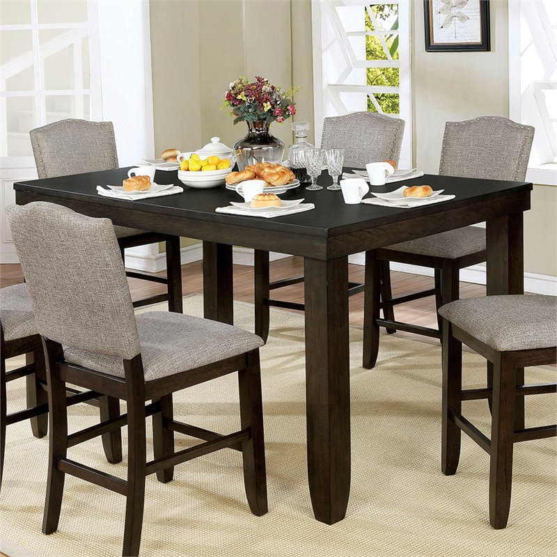 Furniture Of America Numara Counter Height Dining Table In Dark Walnut Furniture Of America Numara Counter Height Dining Table In Dark Walnut