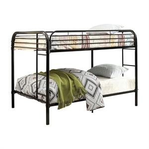furniture of america sulie transitional metal bunk bed in black