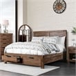 Furniture of America Russ Rustic Wood Queen Panel Bed in Light Oak