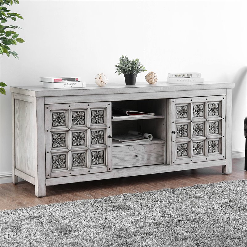 Furniture Of America Lionel 64 Tv Stand In Antique White Idf 5392 Furniture Of America Lionel 64