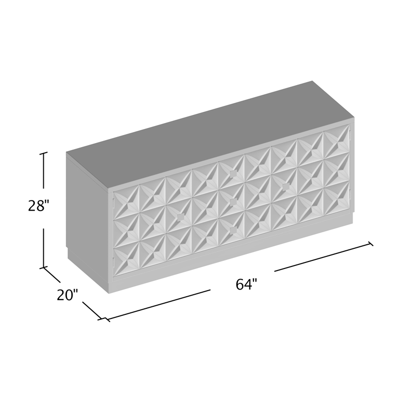 Furniture of America Perry Solid Wood 64-Inch TV Stand in Weathered Light Oak