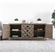 Furniture of America Perry Solid Wood 64-Inch TV Stand in Weathered Light Oak