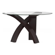 Furniture of America Andy Solid Wood Glass Round Dining Table in Black