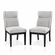 Furniture of America Andy Fabric Padded Dining Side Chair in Beige (Set of 2)