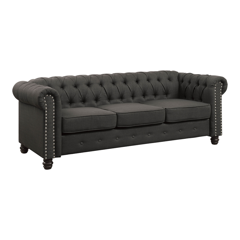 Furniture of America Gabby Traditional Fabric Nailhead Trim Sofa in