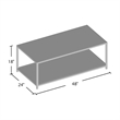 Furniture of America Jask Contemporary Glass 1-Shelf Coffee Table in Chrome