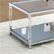 Furniture of America Jask Contemporary Glass 1-Shelf Coffee Table in Chrome
