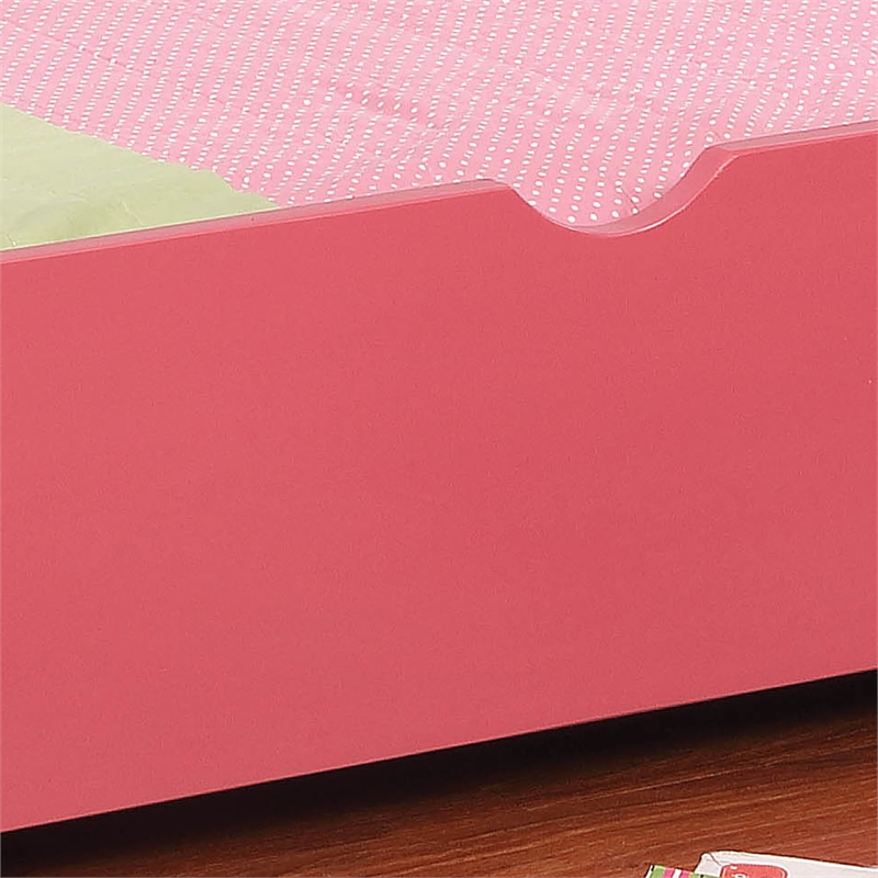 Furniture of America Barnes Transitional Wood Twin Storage Trundle in Pink