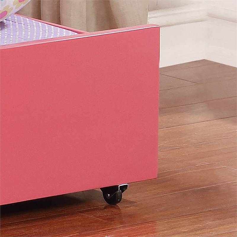 Furniture of America Barnes Transitional Wood Twin Storage Trundle in Pink