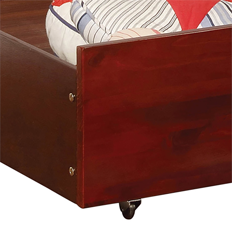 Furniture of America Barnes Transitional Wood Twin Storage Trundle in Cherry