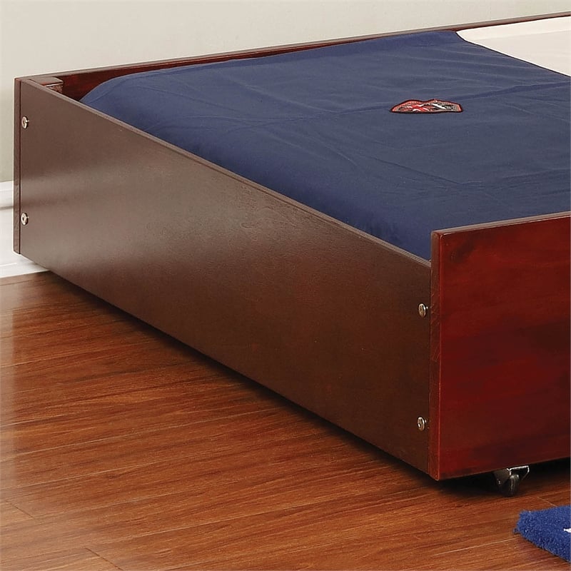 Furniture of America Barnes Transitional Wood Twin Storage Trundle in Cherry