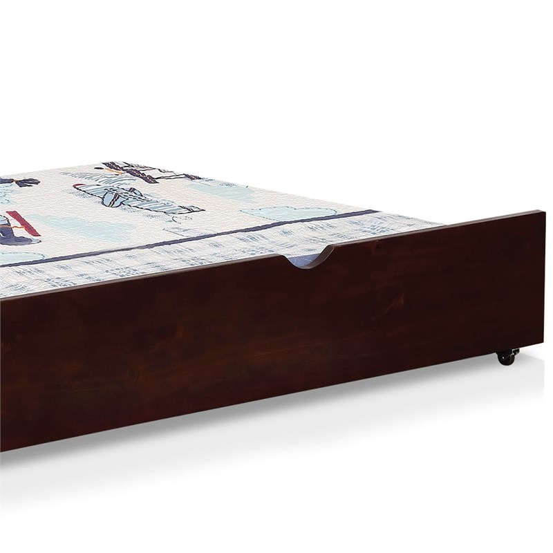 Furniture of America Barnes Transitional Wood Twin XL Trundle in Espresso