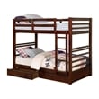 Furniture of America Tomi Wood Twin over Twin Storage Bunk Bed in Dark Walnut