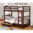 Furniture of America Tomi Wood Twin over Twin Storage Bunk Bed in Dark Walnut