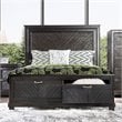 Furniture of America Reauso Solid Wood Storage Cal King Bed in Espresso