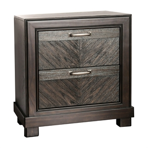 furniture of america reauso transitional wood 2-drawer nightstand in espresso