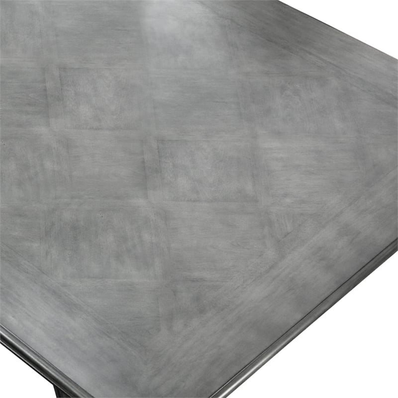 Furniture of America Alstroemeria Wood Extendable Dining Table in Gray
