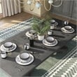 Furniture of America Alstroemeria Wood Extendable Dining Table in Gray