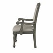 Furniture of America Alstroemeria Gray Faux Leather Dining Arm Chair (Set of 2)