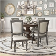 Furniture of America Alstroemeria Gray Faux Leather Dining Arm Chair (Set of 2)