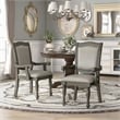 Furniture of America Alstroemeria Gray Faux Leather Dining Arm Chair (Set of 2)