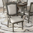 Furniture of America Alstroemeria Gray Faux Leather Dining Arm Chair (Set of 2)