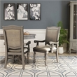 Furniture of America Alstroemeria Gray Faux Leather Dining Arm Chair (Set of 2)