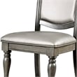 Furniture of America Alstroemeria Gray Faux Leather Dining Chair (Set of 2)