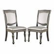 Furniture of America Alstroemeria Gray Faux Leather Dining Chair (Set of 2)