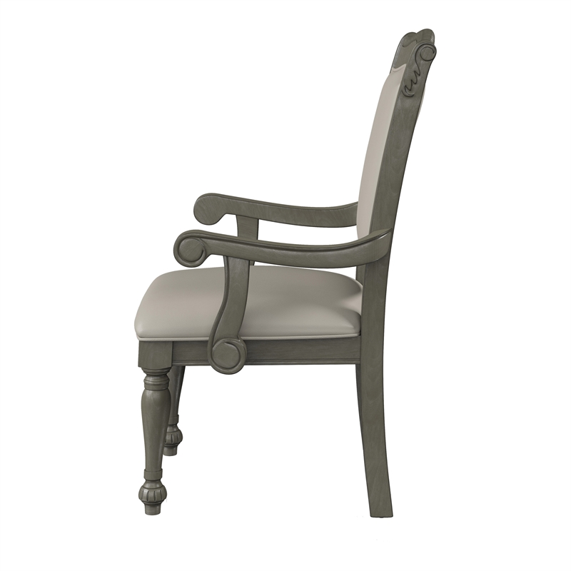 Furniture of America Alstroemeria Wood 7-Piece Dining Table Set in Gray