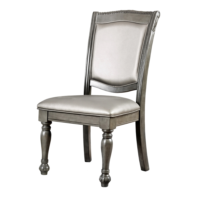 Furniture of America Alstroemeria Wood 7-Piece Dining Table Set in Gray