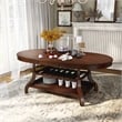 Furniture of America Lenon Wood Extendable Dining Table in Brown Cherry