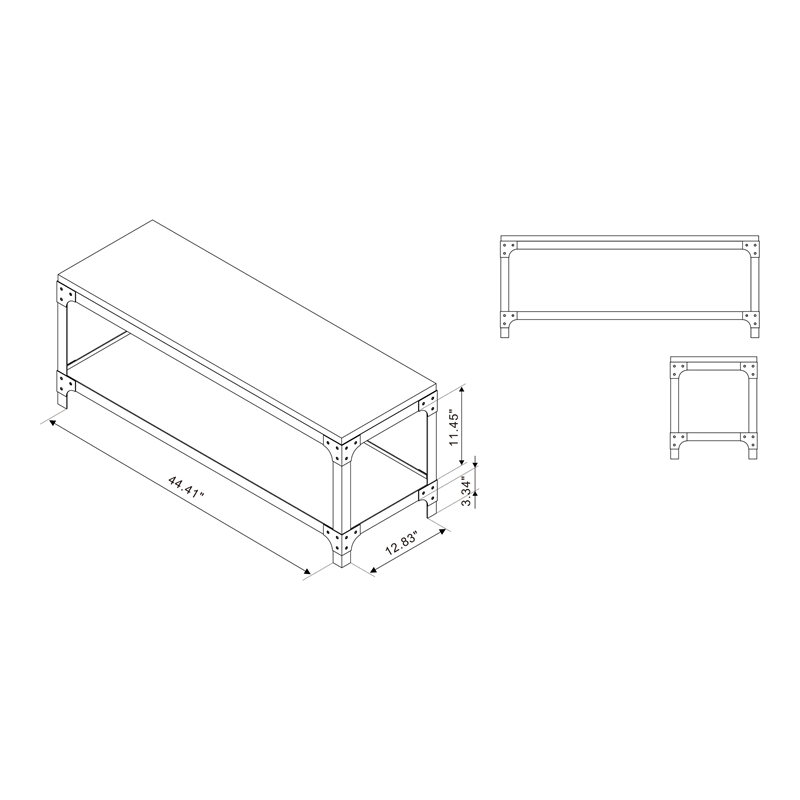 Furniture of America Herk Industrial Wood Multi Purpose Bench in Reclaimed Oak