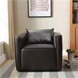 Furniture of America Charlie Modern Vinyl Upholstered Accent Chair in Dark Gray