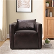 Furniture of America Charlie Modern Vinyl Upholstered Accent Chair in Brown