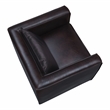 Furniture of America Charlie Modern Vinyl Upholstered Accent Chair in Brown