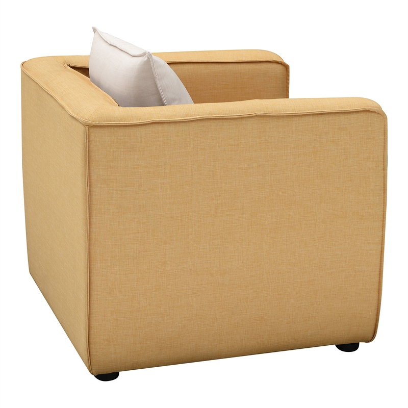 Furniture of America Charlie Modern Fabric Upholstered Accent Chair in Yellow