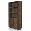 Furniture of America Berto Farmhouse Wood 3-Shelf Bookcase in Reclaimed Oak